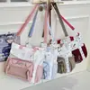 Bolsa Transversal de Alta Aparência Estilo Japonês com Color-Blocking Fresco, Design Transparente, Grande Capacidade, Bolsa Tote Estudantil Estilo Anime