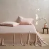 Sensación de Lujo~ Suave Sábana de Cama de Tencel Lenzing Lavado de 100 Hilos, Sábana Ajustable, Cubre Cama, Juego de Cama de una Pieza de Color Sólido, Sensación Refrescante de Verano