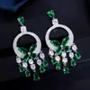 Brincos de Flor com Cravação de Diamantes, Agulha de Prata Esmeralda, Luxo Leve, Alto Padrão, Brincos Requintados, Brincos de Moda Feminina, Design de Nicho