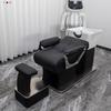 Cama Nueva para Lavado de Cabello de Barbería Cama para Lavado de Cabello Semi-Reclinable Salón de Belleza Especial Lavabo de Cerámica de Acero Inoxidable Cama Simple con Descarga