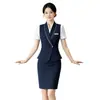 Trajes profesionales de primavera y otoño para mujer, chalecos de trabajo, uniformes para recepcionistas de hotel, ropa de trabajo para entrevistas de azafatas, uniformes de azafata