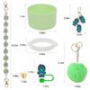 Juego de 7 piezas de taza decorativa con tapa de paja, juego de taza con cadena, serie de dibujos animados, llavero colgante, bola de peluche, colgante, temu