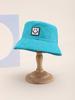 Sombrero de Pescador Infantil de Primavera y Verano de Doble Cara con Patrón de Carita Sonriente, Sombrero para el Sol Simple con Protección Solar, Sombrero de Pescador Plegable Casual y Versátil