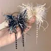 5 Nuevos Pasadores de Pelo con Borla de Perlas y Plumas de Mariposa, Súper Hada Elegantes, Pinzas de Tiburón en la Parte Posterior de la Cabeza, Nuevos Accesorios para el Cabello