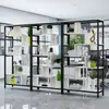 Prateleira divisória, estante de escritório com tela, rack decorativo de chão para sala de jantar, suporte para flores, rack de exposição de entrada divisória para sala de estar
