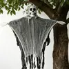 Decoração de Halloween crânio gaze fantasma pendurado, sala mal-assombrada, adereços de decoração de atmosfera de festa de casa mal-assombrada, fantasma de crânio pendurado assustador