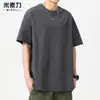 Camiseta de manga corta americana para hombre, verano, nueva, algodón pesado, estampada, marca de moda, moderna, versátil, popular en Internet, súper popular en Ins, camiseta de manga corta
