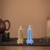 Torre Wenchang de Punta de Dedo Quemador de Incienso de Aleación Pequeño Xiangyun Polvo Antiadherente Arena de Madera de Agar Madera de Sándalo Purifica el Aire Interior Aromaterapia de Larga Duración