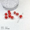 Cuentas de vidrio con grietas de hielo rojas para Año Nuevo, cuentas de bambú hechas a mano, collares, pulseras y accesorios de joyería.