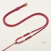 Cadena de suéter tejida a mano ajustable con colgante de cristal de ágata de jade ámbar cordón cuerda suave y duradera