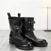 Botas elegantes femininas versáteis para outono e inverno, bico redondo, estilo britânico, nova moda, botas de trabalho, efeito emagrecedor, estilo retrô francês 2026