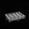 Caja de plástico transparente para cosméticos, con cuentas, para guardar manicura y taladro, juego de 12 unidades, 10 g