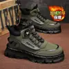 Botas de Invierno para Hombre con Terciopelo, Cálidas y Engrosadas, Botones Giratorios, Impermeables, Antideslizantes, Suelas Gruesas, Zapatos Deportivos de Algodón para Nieve que Aumentan la Altura