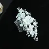 Tocado de Perlas y Cristales Tejido a Mano, Diadema de Novia, Peine para el Cabello, Pasador de Lujo Ligero, Accesorios para el Cabello de Performance para Niñas