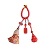 Chaveiro de cabaça vermelha de cinábrio de alta concentração, mineral natural cru, atacado, pingente para chaveiro de carro, acessório de bolsa popular da tendência nacional