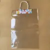 Bolsa de Mão Ins Dia do Professor Bolsa Transparente para Embalagem de Buquê Bolsa de Presente Feliz Dia do Professor Bolsa de Material para Embalagem de Flores