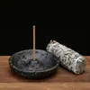 Bandeja Portainciensos de Cemento, Base para Varilla de Incienso, Estilo Japonés Wabi-Sabi, Decoración Creativa para el Hogar, Bandeja para Incienso de Salvia
