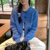 Cárdigan de punto trenzado con botones estilo coreano para mujer, Otoño/Invierno, Cuello redondo, Estilo nuevo, Holgado, Elegante, Top adelgazante para mujer, Moderno