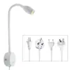 Lámpara de cabecera LED flexible para lectura con regulaciones europeas, regulaciones americanas, regulaciones británicas, cable de enchufe 3W suministro transfronterizo