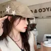 Gorra Retro Distressed Estilo Británico Otoño Circunferencia de Cabeza Grande Dulce Fresca Gorra de Visera Plana Boina Puntiaguda Sombrero de Pintor Estrella Sombrero de Mujer