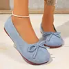 Comercio Electrónico Transfronterizo Tallas Grandes Otoño 2026 Nueva Llegada Múltiples Colores Retro Franceses Planos con Lazo Mocasines Zapatos Individuales para Mujer