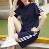 Traje Deportivo para Niñas Gorditas de Talla Grande para Mujer Transfronterizo Amazon Nuevo Estilo Coreano Verano Suelto Manga Corta Pantalones Cortos Conjunto de Dos Piezas a la Moda
