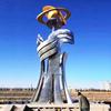 Escultura de metal de acero inoxidable de gran tamaño para exteriores, forma de anillo, diseño de luna, paisaje de jardín, adornos geométricos abstractos de animales y ciervos.