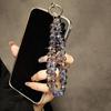 Cadena de Cristal para Teléfono Móvil Avanzado Gotas de Agua Cadena Colgante Cordón de Teléfono Móvil Hecho a Mano con Cuentas Cadena Corta para Muñeca Femenina de Gama Alta