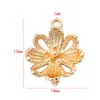 Zhongxing Cobre Fundido Nuevo Doble Colgante Hueco Flor de Durazno Conector Materiales Antiguos para Accesorios del Cabello Colgante Exquisito de Flor de Durazno