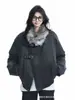 Chaqueta acolchada de algodón con cuello de lana corto para hombre, diseño de hebilla de cuero de invierno, chaqueta acolchada cálida, chaqueta acolchada cleanfit con diseño de montaña