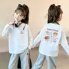 Moda Infantil Nova e Elegante para Meninas, Camiseta de Algodão de Manga Longa para Outono e Primavera de 2026, Roupas de Outono para Crianças de Tamanho Médio e Grande