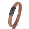 Pulseira masculina de liga metálica nova europeia e americana 2022 pulseira simples de corda de couro bovino resistente joias atacado de pequenos artigos