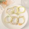 Paquete de 6 ~ Pequeños anillos de goma para el cabello, cuerdas para el cabello con tendones, lindas cuerdas para el cabello, accesorios para el cabello con cola de caballo de color caramelo Mori, venta al por mayor