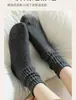 Meias Grossas para Mulheres, Primavera e Outono, Meia-Calça, Forradas com Fleece, Espessadas, Meias de Algodão de Cano Alto Quentes, Adequadas para Combinar com Sapatos Birkenstock no Outono e Inverno, Meias Largas