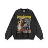 Sudadera con capucha de estilo urbano antiguo europeo y americano para hombre, estilo urbano de alta calidad, de algodón pesado lavado, con cuello redondo y base superior.
