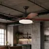 Luz de ventilador LED retro, luz de techo silenciosa, luz de ventilador de techo para comedor, dormitorio, estudio, accesorio de iluminación de dormitorio principal de alto brillo para proteger los ojos