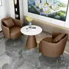 Conjunto de Sofá de Um Lugar de Luxo e Mesa de Centro para Lazer, Recepção de Hotel, Escritório, Sala de Vendas, Mesas e Cadeiras de Reunião, Salão de Beleza