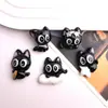 Presilhas de Cabelo de Resina Cartoon Pretas Pequenas para DIY, Acessórios para Sapatos, Contas Tchecas, Materiais para Joias Atacado