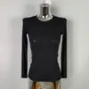 Camisa Base Feminina de Manga Longa, Slim-Fit, Sexy, Feminina, Simples, Versátil, Básica, Moda Dongdaemun Coreana