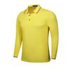 Compra grupal al por mayor bordado logo impresión imagen alta cuenta CVC color perla borde cuello amarillo manga larga solapa camisa polo publicidad