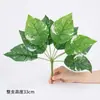 9 plantas verdes artificiales con hojas realistas, arreglos florales de un solo tallo, adecuados para parterres, muros verdes, arreglos florales, paisajismo y fines decorativos