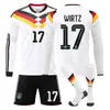 2627 Alemanha Casa Outono e Inverno Manga Longa Sem. 8 Camisa Kroos Nº. 7 Havertz Não. 10 Conjuntos de Uniforme de Futebol Musiala