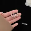 Pendientes de Aro Lisos de Moda de Plata 925, Estilo Popular en Línea, Únicos y Sencillos, Pendientes de Cobre Mate, Accesorios para Orejas Exquisitos de Alta Gama