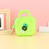 Bolsa de almacenamiento de silicona, bolsa para llaves de agujero cuadrado mini, colgante DIY para niños, bolsa para auriculares, monedero lindo de dibujos animados