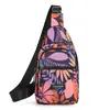Bolsa de Peito Feminina com Alça Única | Estampa Floral, Oxford Impermeável, Multibolsos
