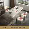 Mesa e cadeira de ardósia de luxo leve estilo italiano para uso doméstico, mesa de computador minimalista moderna nórdica e mesa de escrita para escritório