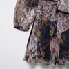 Estilo Europeu e Americano Transfronteiriço Aliexpress Comércio Exterior Roupas Femininas Zr Pronta Entrega Novo Vestido Mini Estampado com Cinto Quadrado