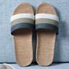 Pantuflas de Lino para el Hogar para Parejas Pantuflas de Interior Suelo de Madera Algodón y Lino Hogar Antideslizantes Suela Gruesa Pantuflas de Verano para Hombre y Mujer