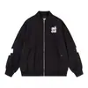 Chaqueta bordada con parche de letras de espalda completa estilo callejero americano para hombres y mujeres, chaqueta casual holgada vintage de principios de primavera para pareja de estudiantes