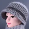 Gorro de Lana Tejido de Invierno para Mujeres de Mediana Edad y Mayores, Gorro de Algodón Grueso con Felpa para Protección contra el Frío, Cálido, para Abuela